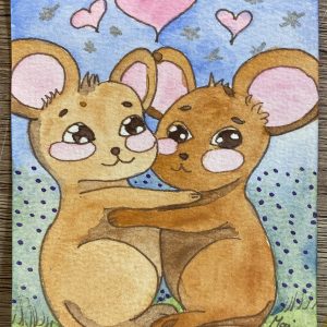 Liebesmäuse - Fertige Postkarte