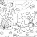 Otter spielt Muscheltrommel, anderer Otter entspannt mit Tee
