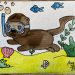 Otter Aquarell Postkarte – Schnorchelnder Otter im Comic-Stil