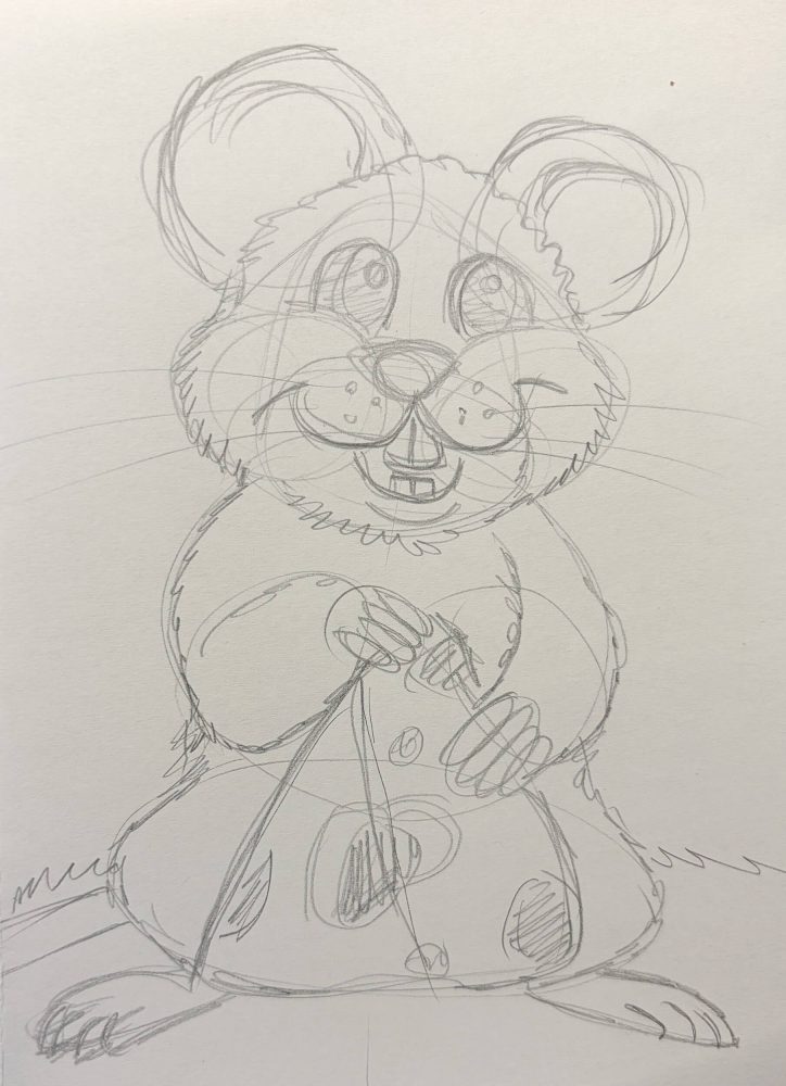 Käsemaus Bleistiftskizze