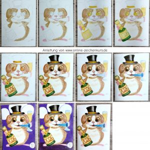 Neujahrs Meerschweinchen Kolorierung WiP