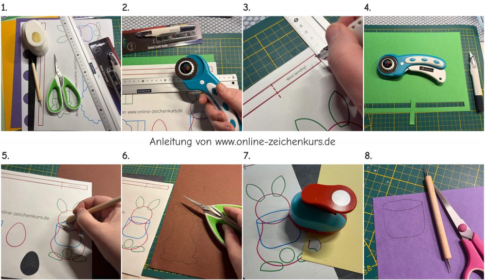 Osterhase Versteckspiel Bastelanleitung - Schritte 1 