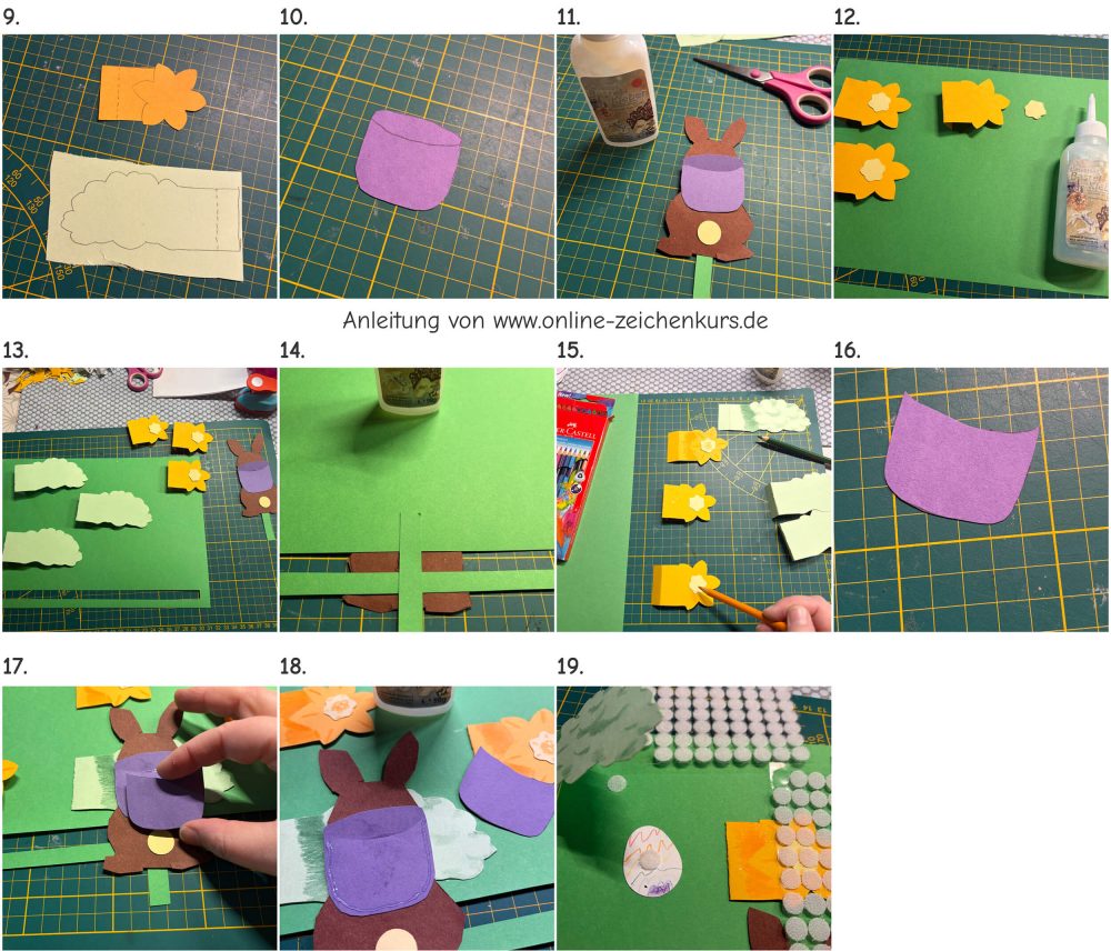 Osterhase Versteckspiel Bastelanleitung - Schritte 2