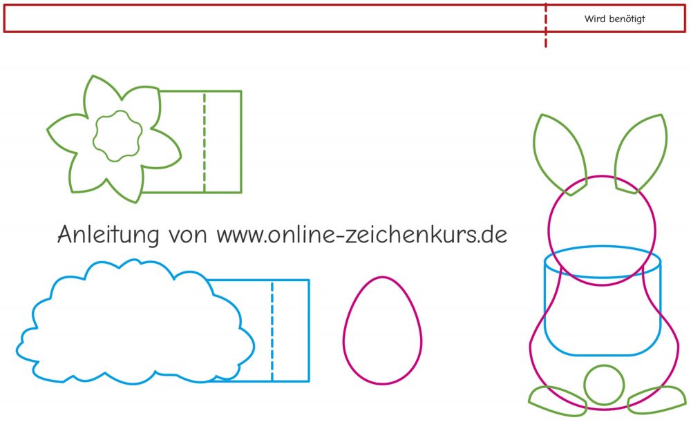 Osterhase Versteckspiel basteln Schnittmuster