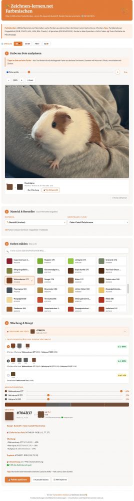 Farbmischen-Tool bei zeichnen-lernen.net in Benutzung