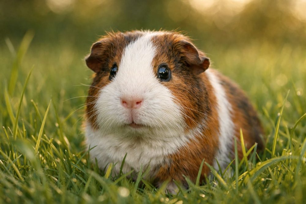 Meerschweinchen auf Wiese mit SORA erstellt