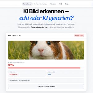 Screenshot KI-Bilder erkennen - Deepfake & AI-Detektor Scannerfy