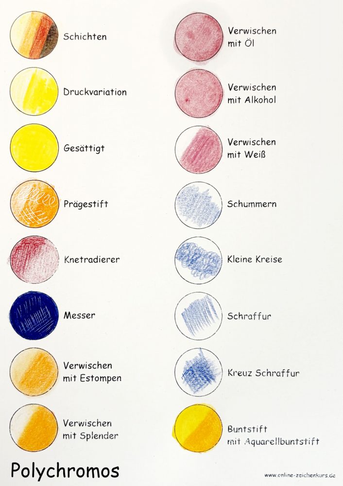 Buntstifttechniken mit Polychromos umgesetzt