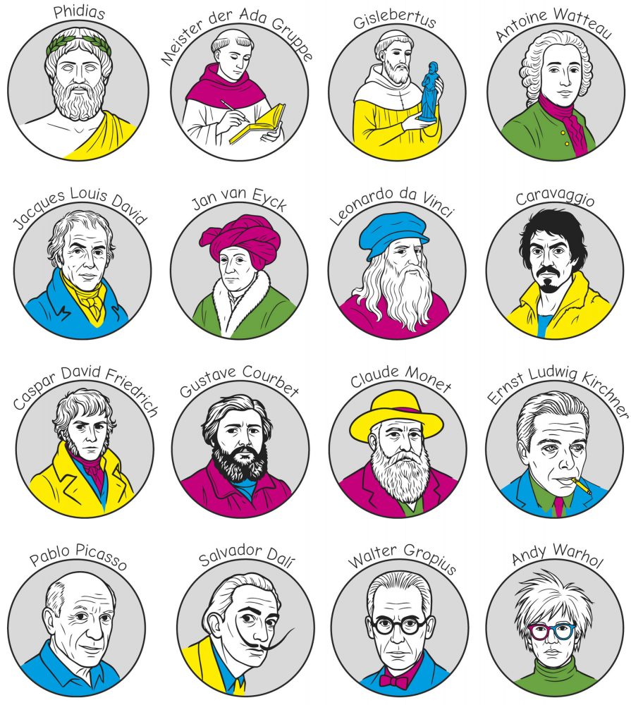 Künstler Portraits verschiedener Epochen