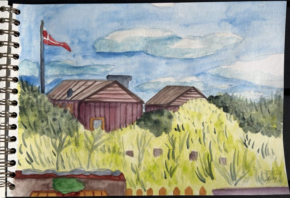 Dänemark Dünen Aquarell fertig Detail