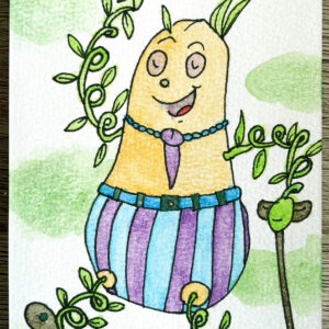 Fertiges Wanderkürbis Aquarell