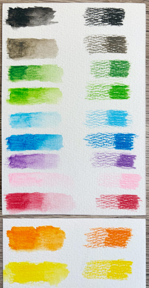MOLESKINE Watercolour Pencils 12 Farben gemalt